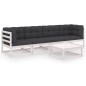 vidaXL Juego de muebles de jardín 5 pzas y cojines madera pino maciza vidaXL Juego de muebles de jardín 5 pzas y cojines madera pino maciza