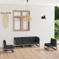 vidaXL Juego de muebles de jardín 5 pzas y cojines madera pino maciza vidaXL Juego de muebles de jardín 5 pzas y cojines madera pino maciza