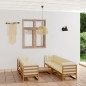 vidaXL Muebles de jardín 8 piezas con cojines de madera de pino maciza vidaXL Muebles de jardín 8 piezas con cojines de madera de pino maciza