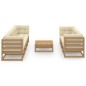 vidaXL Muebles de jardín 8 piezas con cojines de madera de pino maciza vidaXL Muebles de jardín 8 piezas con cojines de madera de pino maciza
