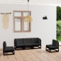 vidaXL Juego de muebles de jardín 5 pzas y cojines madera pino maciza