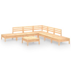 vidaXL Juego de muebles de jardín 8 piezas madera maciza de pino