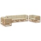 vidaXL Muebles de jardín 8 piezas con cojines de madera de pino maciza vidaXL Muebles de jardín 8 piezas con cojines de madera de pino maciza
