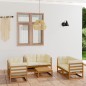 vidaXL Juego de muebles de jardín 7 pzas y cojines madera pino maciza vidaXL Juego de muebles de jardín 7 pzas y cojines madera pino maciza
