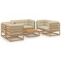 vidaXL Juego de muebles de jardín 7 pzas y cojines madera pino maciza vidaXL Juego de muebles de jardín 7 pzas y cojines madera pino maciza