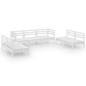 vidaXL Juego de muebles de jardín 7 piezas madera maciza pino blanco vidaXL Juego de muebles de jardín 7 piezas madera maciza pino blanco