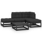 vidaXL Juego de muebles de jardín 5 pzas y cojines madera pino maciza vidaXL Juego de muebles de jardín 5 pzas y cojines madera pino maciza