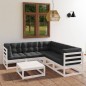 vidaXL Muebles de jardín 6 piezas con cojines de madera de pino maciza vidaXL Muebles de jardín 6 piezas con cojines de madera de pino maciza