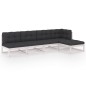 vidaXL Juego de muebles de jardín 5 pzas y cojines madera pino maciza vidaXL Juego de muebles de jardín 5 pzas y cojines madera pino maciza