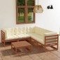 vidaXL Muebles de jardín 6 piezas con cojines de madera de pino maciza vidaXL Muebles de jardín 6 piezas con cojines de madera de pino maciza