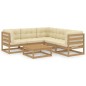 vidaXL Muebles de jardín 6 piezas con cojines de madera de pino maciza vidaXL Muebles de jardín 6 piezas con cojines de madera de pino maciza