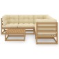 vidaXL Muebles de jardín 6 piezas con cojines de madera de pino maciza vidaXL Muebles de jardín 6 piezas con cojines de madera de pino maciza