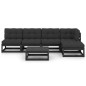 vidaXL Juego de muebles de jardín 6 pzas y cojines madera pino maciza vidaXL Juego de muebles de jardín 6 pzas y cojines madera pino maciza