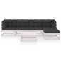 vidaXL Muebles de jardín 6 piezas con cojines de madera de pino maciza vidaXL Muebles de jardín 6 piezas con cojines de madera de pino maciza