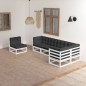 vidaXL Muebles de jardín 6 piezas con cojines de madera de pino maciza vidaXL Muebles de jardín 6 piezas con cojines de madera de pino maciza