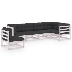 vidaXL Muebles de jardín 6 piezas con cojines de madera de pino maciza