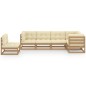 vidaXL Muebles de jardín 6 piezas con cojines de madera de pino maciza vidaXL Muebles de jardín 6 piezas con cojines de madera de pino maciza