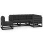 vidaXL Juego de muebles de jardín 5 pzas y cojines madera pino maciza vidaXL Juego de muebles de jardín 5 pzas y cojines madera pino maciza