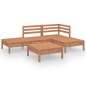 vidaXL Juego muebles de jardín 5 pzas madera maciza pino marrón miel