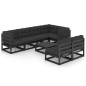 vidaXL Muebles de jardín 8 pzas y cojines madera maciza pino vidaXL Muebles de jardín 8 pzas y cojines madera maciza pino