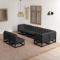 vidaXL Muebles de jardín 8 pzas y cojines madera maciza pino vidaXL Muebles de jardín 8 pzas y cojines madera maciza pino