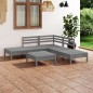 vidaXL Juego de muebles de jardín 6 piezas madera maciza de pino gris vidaXL Juego de muebles de jardín 6 piezas madera maciza de pino gris