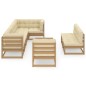 vidaXL Juego de muebles de jardín 9 pzas y cojines madera maciza pino vidaXL Juego de muebles de jardín 9 pzas y cojines madera maciza pino