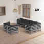 vidaXL Juego de muebles de jardín 7 pzas y cojines madera maciza pino vidaXL Juego de muebles de jardín 7 pzas y cojines madera maciza pino