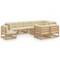 vidaXL Juego de muebles de jardín 10 pzas y cojines madera maciza pino vidaXL Juego de muebles de jardín 10 pzas y cojines madera maciza pino