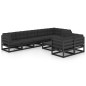 vidaXL Juego de muebles de jardín 9 pzas y cojines madera maciza pino vidaXL Juego de muebles de jardín 9 pzas y cojines madera maciza pino