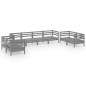 vidaXL Juego de muebles de jardín 8 piezas madera maciza de pino gris vidaXL Juego de muebles de jardín 8 piezas madera maciza de pino gris