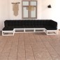 vidaXL Juego de muebles de jardín 7 pzas y cojines madera maciza pino vidaXL Juego de muebles de jardín 7 pzas y cojines madera maciza pino