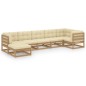 vidaXL Juego de muebles de jardín 7 pzas y cojines madera maciza pino vidaXL Juego de muebles de jardín 7 pzas y cojines madera maciza pino
