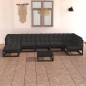 vidaXL Muebles de jardín 8 pzas y cojines madera maciza pino