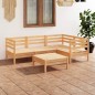 vidaXL Juego de muebles de jardín 5 piezas madera maciza pino vidaXL Juego de muebles de jardín 5 piezas madera maciza pino