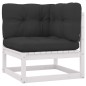 vidaXL Set de muebles de jardín 10 pzas con cojines madera pino blanco vidaXL Set de muebles de jardín 10 pzas con cojines madera pino blanco