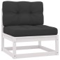 vidaXL Set de muebles de jardín 10 pzas con cojines madera pino blanco vidaXL Set de muebles de jardín 10 pzas con cojines madera pino blanco