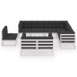 vidaXL Set de muebles de jardín 9 pzas con cojines madera pino blanco vidaXL Set de muebles de jardín 9 pzas con cojines madera pino blanco