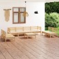 vidaXL Juego de muebles de jardín 9 piezas madera maciza de pino vidaXL Juego de muebles de jardín 9 piezas madera maciza de pino