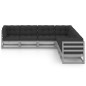 vidaXL Set de muebles de jardín 7 pzas con cojines madera pino gris vidaXL Set de muebles de jardín 7 pzas con cojines madera pino gris