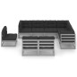 vidaXL Set de muebles de jardín 9 pzas con cojines madera pino gris vidaXL Set de muebles de jardín 9 pzas con cojines madera pino gris