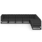 vidaXL Set de muebles de jardín 8 pzas con cojines madera pino negro vidaXL Set de muebles de jardín 8 pzas con cojines madera pino negro