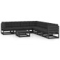 vidaXL Set de muebles de jardín 8 pzas con cojines madera pino negro vidaXL Set de muebles de jardín 8 pzas con cojines madera pino negro