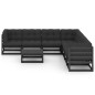 vidaXL Set de muebles de jardín 8 pzas con cojines madera pino negro vidaXL Set de muebles de jardín 8 pzas con cojines madera pino negro