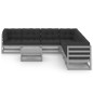 vidaXL Set de muebles de jardín 8 pzas con cojines madera pino gris vidaXL Set de muebles de jardín 8 pzas con cojines madera pino gris