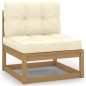 vidaXL Set de muebles de jardín 10 pzs cojines madera pino marrón miel vidaXL Set de muebles de jardín 10 pzs cojines madera pino marrón miel