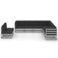 vidaXL Set de muebles de jardín 9 pzas con cojines madera pino gris vidaXL Set de muebles de jardín 9 pzas con cojines madera pino gris