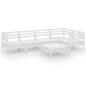vidaXL Juego de muebles de jardín 6 piezas madera maciza pino blanco vidaXL Juego de muebles de jardín 6 piezas madera maciza pino blanco