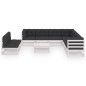 vidaXL Set de muebles de jardín 10 pzas con cojines madera pino blanco vidaXL Set de muebles de jardín 10 pzas con cojines madera pino blanco