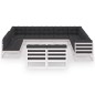 vidaXL Set de muebles de jardín 13 pzas con cojines madera pino blanco